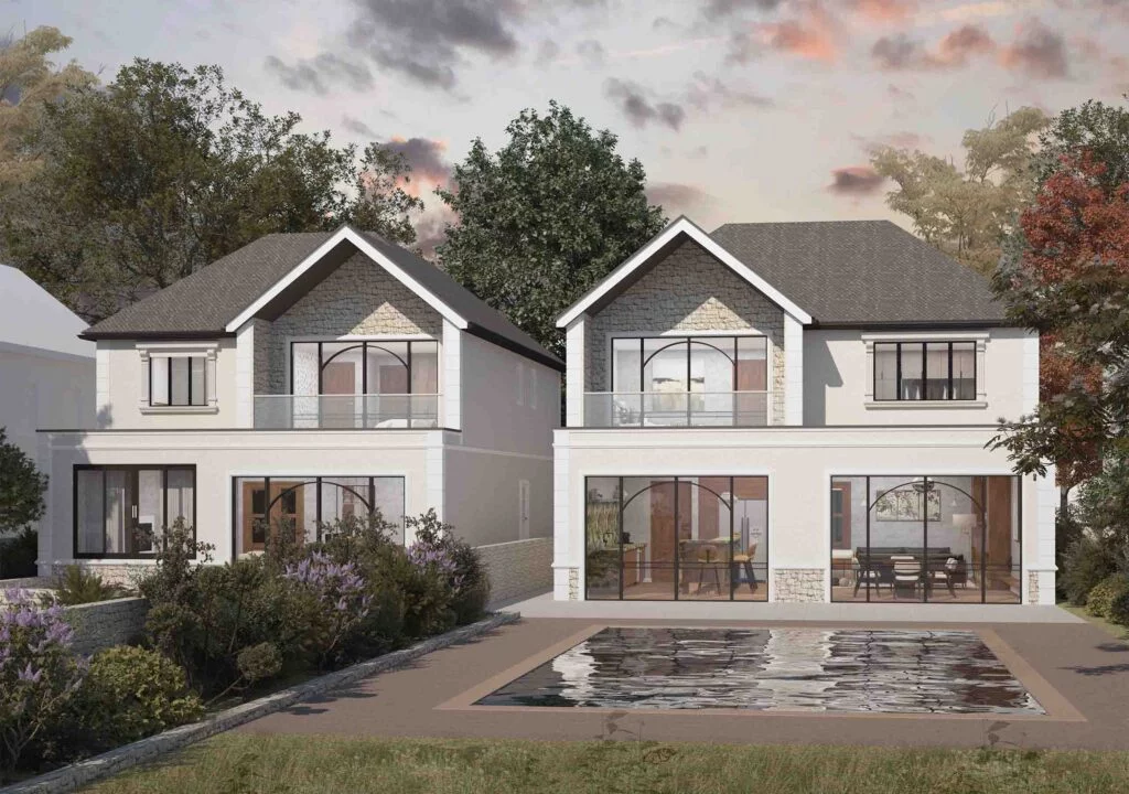 Demolition of Bungalow & Two New Dwellings - Twin House - New Build Architectural Services - Cost to Build a New House