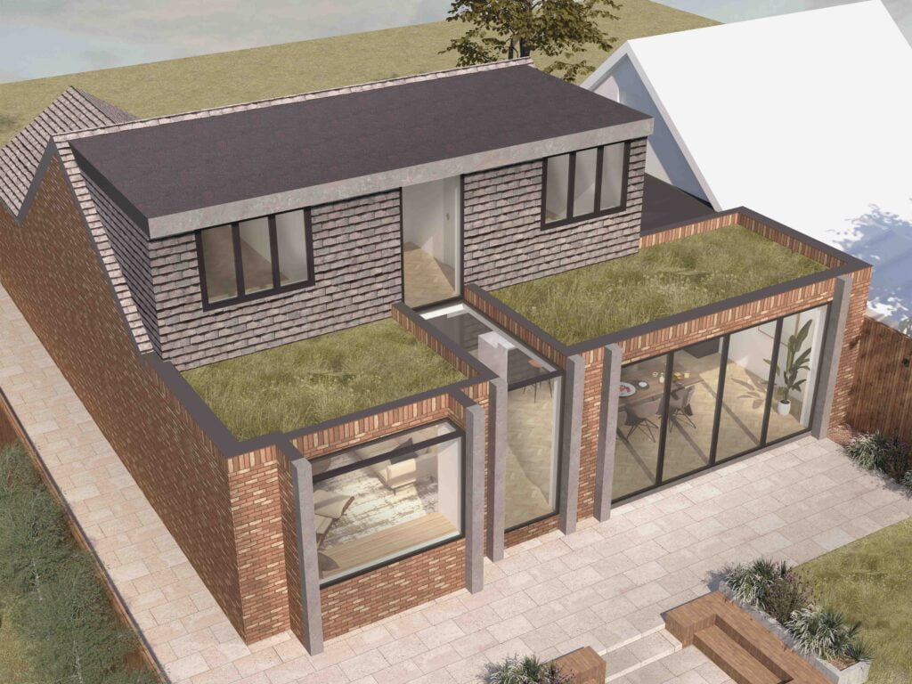 Single Storey Extension with Green Roof - Dash House - Questions to Ask Your Builder