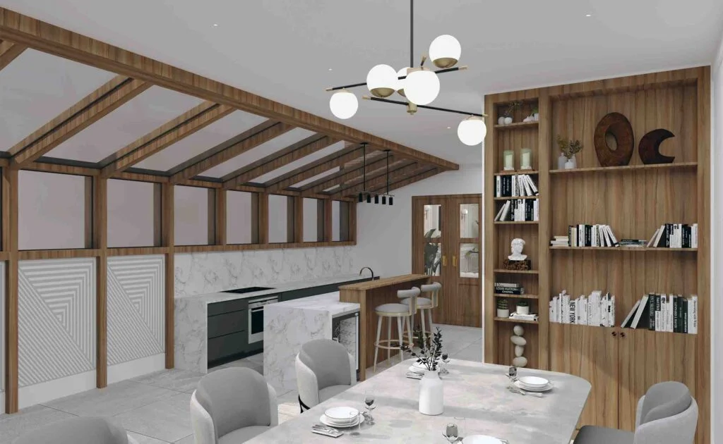 Minimalist Timber Kitchen Extension - Walnut House