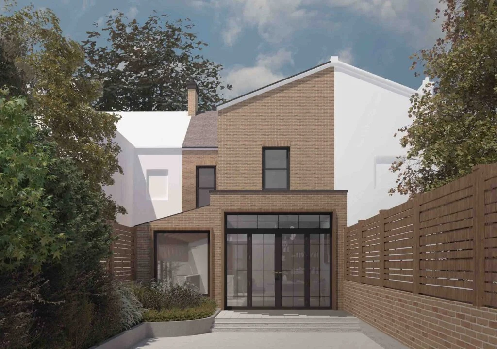 Pitched Roof Kitchen Extension London - Walnut House