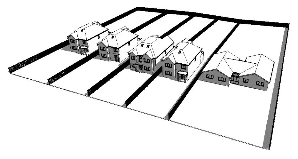 Demolition of Bungalow & Two New Dwellings - Twin House - New Build Architectural Services