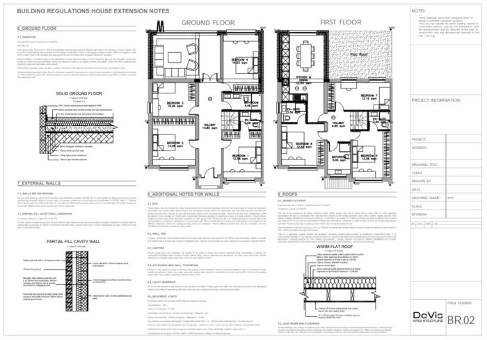 Building Regulations Drawings Double Storey Extension - In & Out House